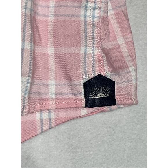 Faherty Reserve The Movement Shirt Mens Small Pink Plaid Lightweight Stretch - Picture 9 of 14